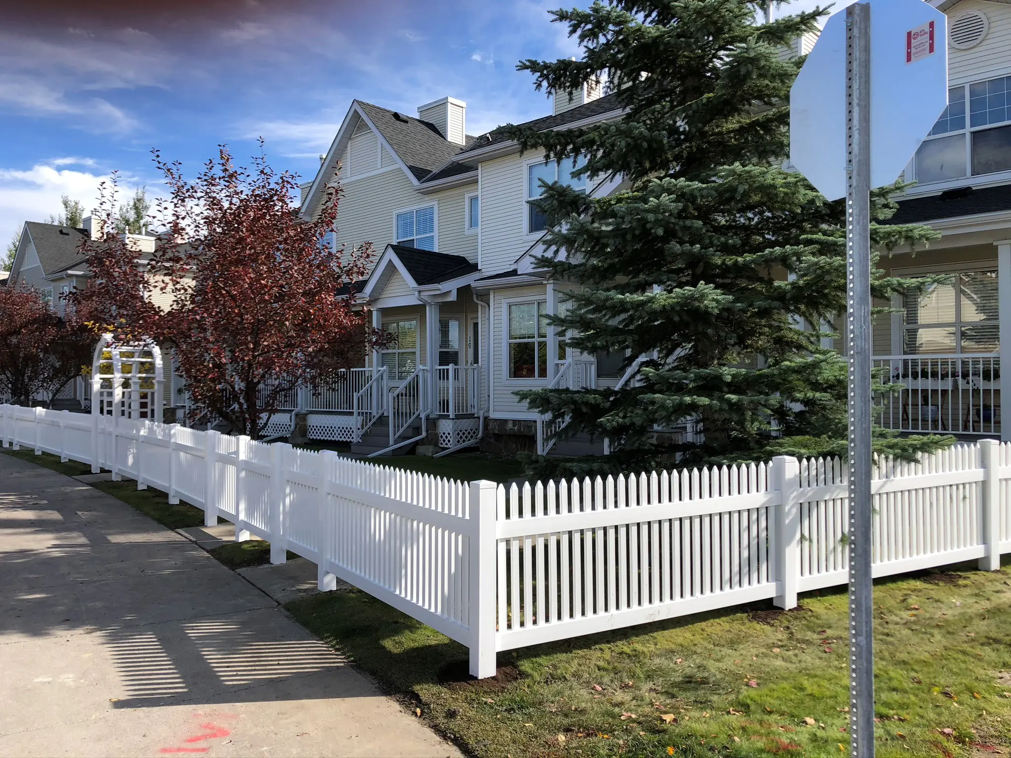 A client's home fitted with outdoor vinyl railings